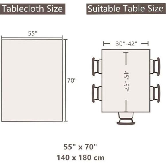 Waterproof Rectangle Tablecloth, 55" × 70" - Picture 2 of 7